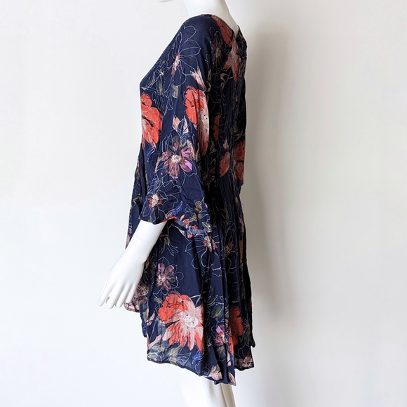 Free People Flutter Sleeve Floral Mini Dress - Picture 3 of 7